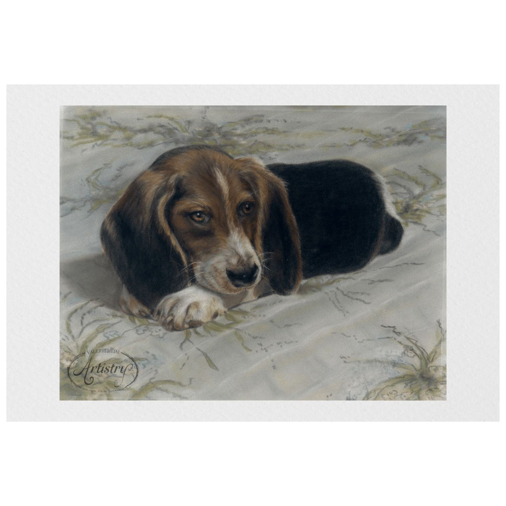 “Ladie as a Puppy” - Beagle Pastel Portrait Print