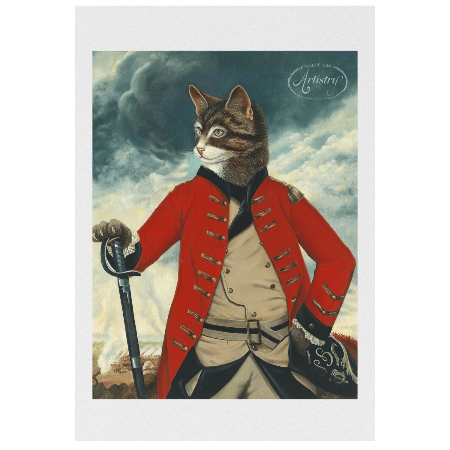 General Burgoyne in Whiskers – Whimsical Cat Portrait Fine Art Print