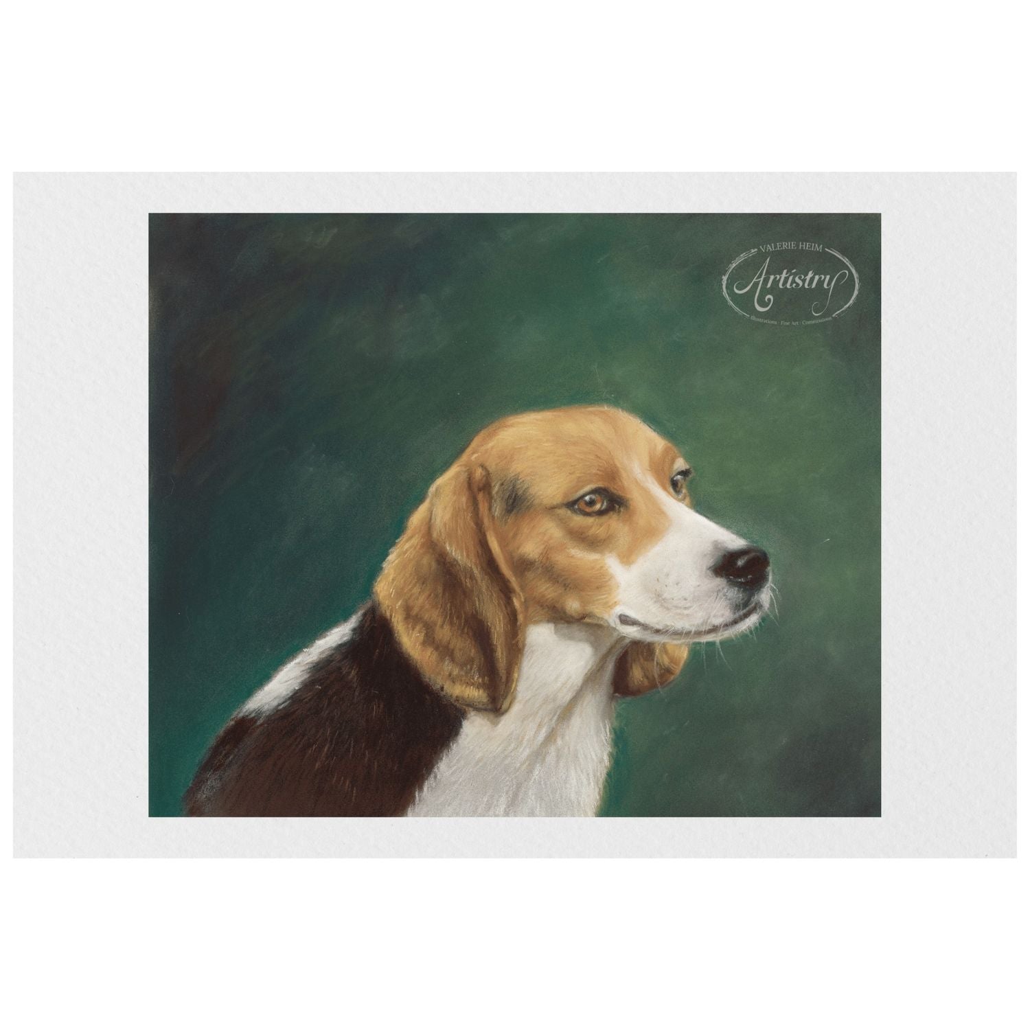 Ladie the Lady – Beagle Pastel Dog Portrait Fine Art Print
