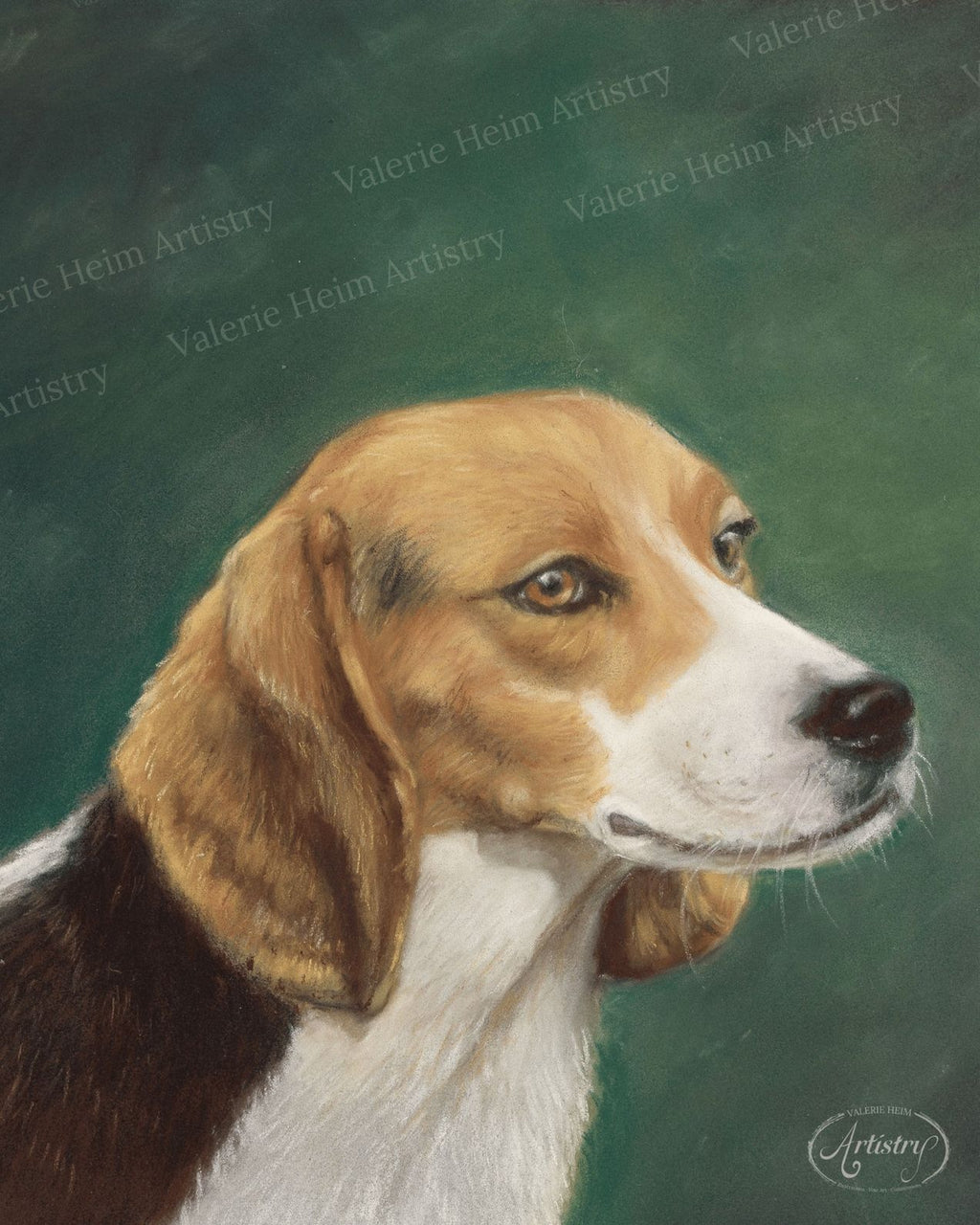 Ladie the Lady – Beagle Pastel Dog Portrait Fine Art Print