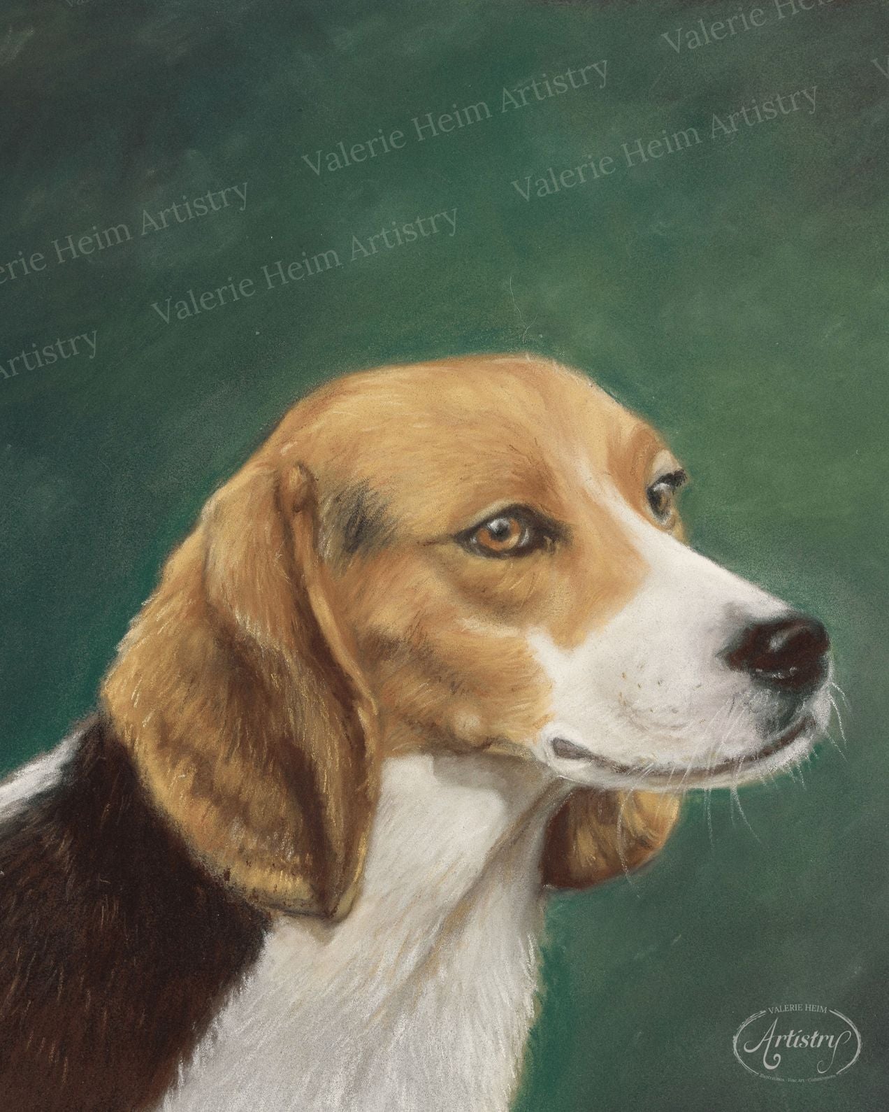 Ladie the Lady – Beagle Pastel Dog Portrait Fine Art Print